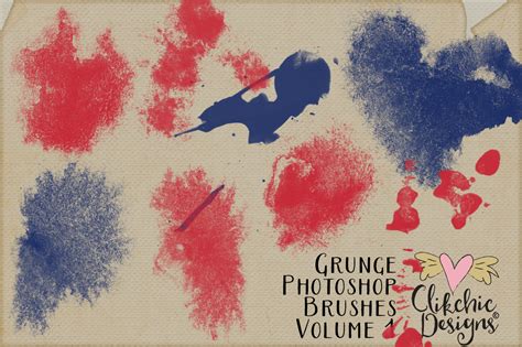 Grunge Photoshop Brushes Vol 1 - Texture Brushes By Clikchic Designs ...