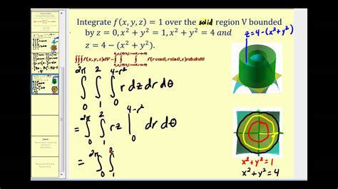 Triple Integrals Using Cylindrical Coordinates - YouTube