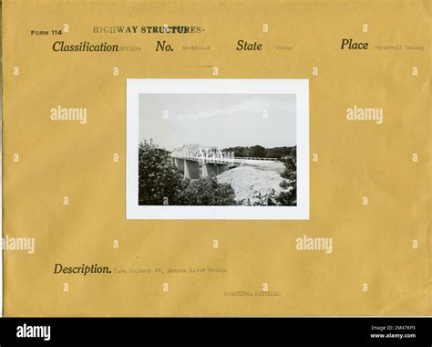 Brazos River Bridge. Original caption: U.S. Highway 67, Brazos River Bridge. Negatives Returned ...