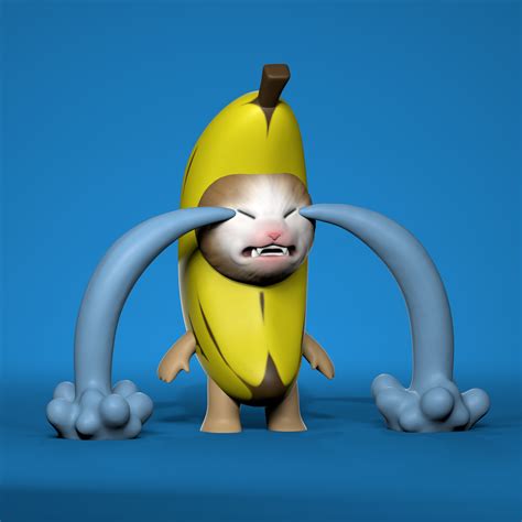 STL file Crying Banana Cat Meme・Design to download and 3D print・Cults