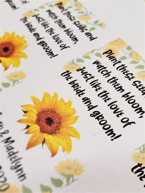 Sunflower Seed Packets Wedding Favor Bridal Shower Favor | Etsy