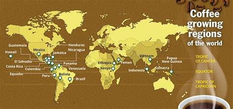 Map of the world’s coffee regions, a.k.a. “The Bean Belt” | COFFEE MAP ...