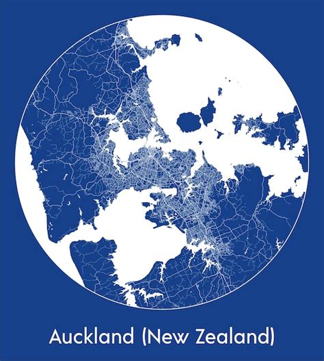 Premium Vector | City map auckland new zealand new zealand oceania blue ...