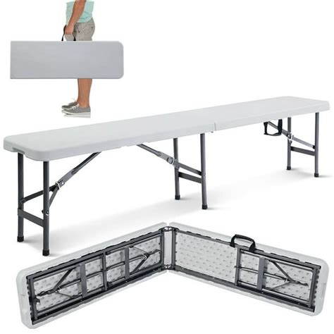 Costway 6' Portable Plastic In/Outdoor Picnic Party Camping Dining Folding Bench - Walmart.com ...