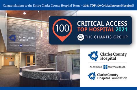 Clarke County Hospital Honored by The Chartis Center for Rural Health as a 2021 Top 100 Critical ...