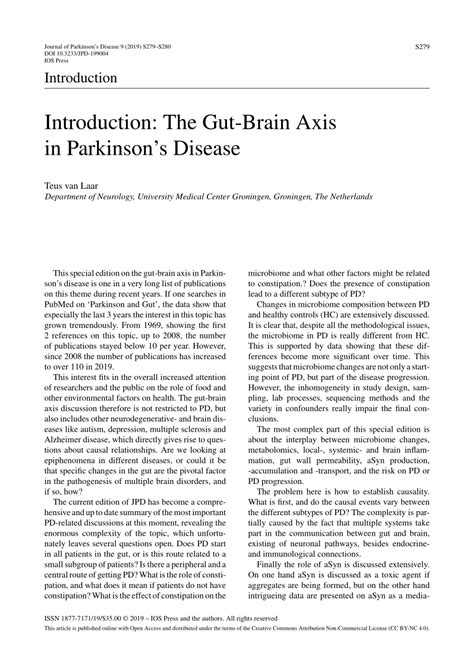 (PDF) Introduction: The Gut-Brain Axis in Parkinson’s Disease