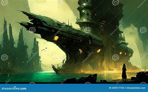 Illustration of Steampunk City Stock Illustration - Illustration of ...