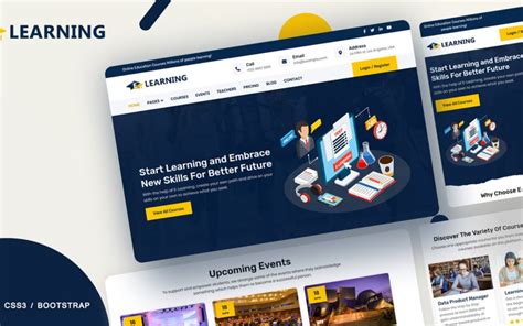 E-learning Online courses Website Template - TemplateMonster