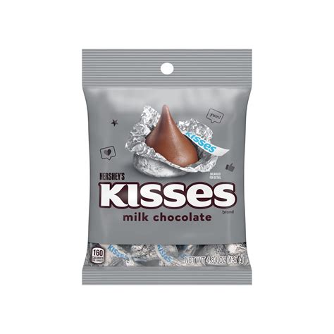 Hershey's Kisses Milk Chocolate Candy, Individually Wrapped, 4.84 oz ...