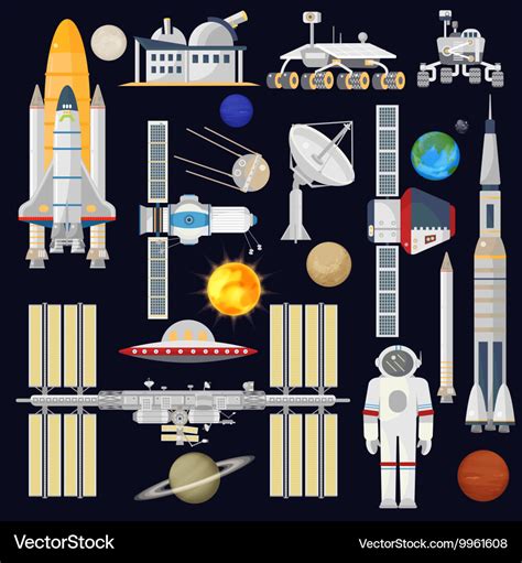 Spacecraft and space technology industry Vector Image