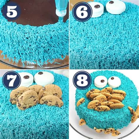 Easy Cookie Monster Cake - It's Raining Flour