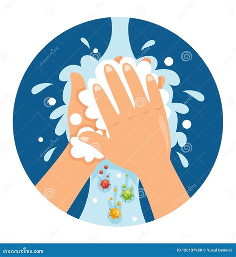 Vector Illustration of Washing Hands Stock Vector - Illustration of clean, bath: 120137989