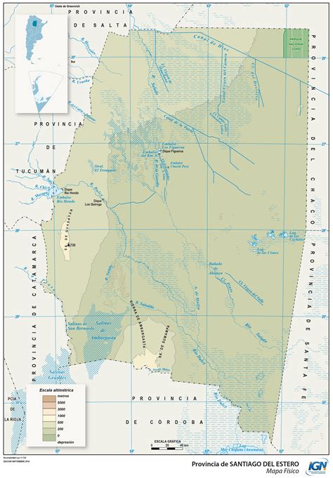 Santiago del Estero - Physical map of the Province of Santiago del Estero, Argentina | Gifex