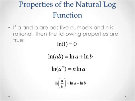 PPT - The Natural Logarithmic Function PowerPoint Presentation, free download - ID:2704957