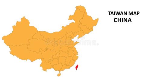 Taiwan Province Map Highlighted on China Map with Detailed State and Region Outline Stock ...