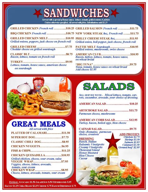 American Burger Menu, Menu for American Burger, Monterey, Monterey Bay - Urbanspoon/Zomato