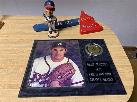 Atlanta Braves memorabilia, Greg Maddux plaque, Sheffield bobblehead & Tommyhawk | eBay