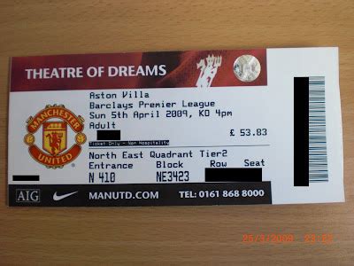 ME: MANCHESTER UNITED VS ASTON VILLA TICKETS!!!