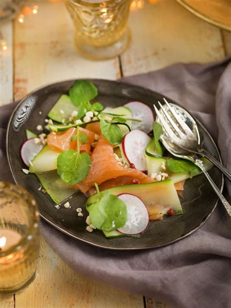 Carpaccio van gerookte zalm en courgette | Recept | Gerookte zalm ...