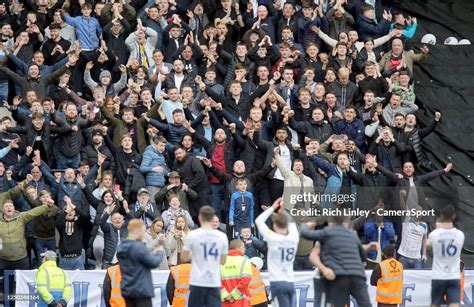 Preston North End players celebrate in front of their fans at the ...