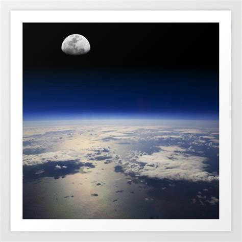 Buy Earth and Moon Art Print by space99. Worldwide shipping available ...