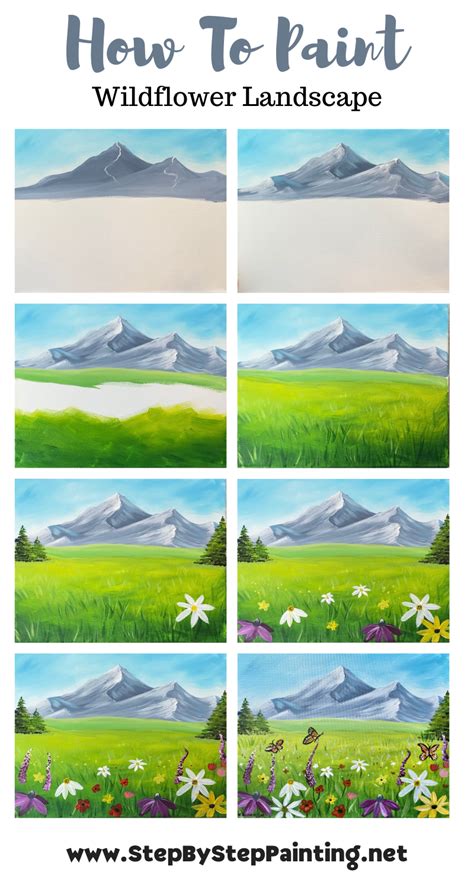 step by step acrylic painting tutorial landscape - Ivey Pendleton