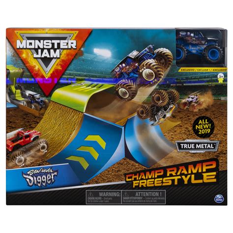 Monster Jam, Official Champ Ramp Freestyle Playset Featuring Exclusive ...