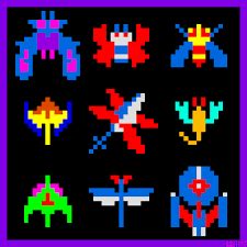 Galaga | Retro gaming art, Pixel art, Nerd art