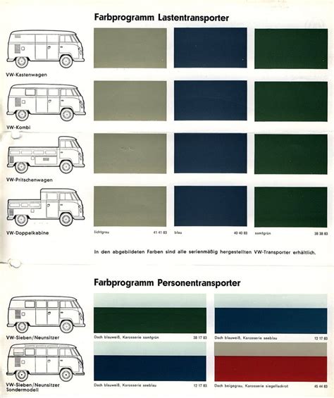 TheSamba.com :: VW Archives - 1965 VW Bus Colors - German