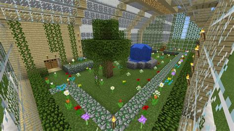 Minecraft Green House Flower Garden Water Fall Fountain Landscape ...