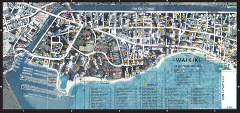 Waikiki satellite image map of hotels and points of interest ©Eureka ...