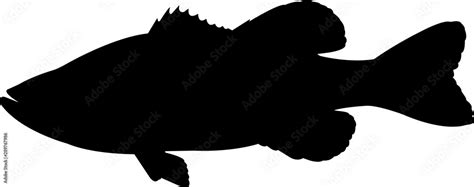 Largemouth Bass Fish Silhouette Vector Stock Vector | Adobe Stock