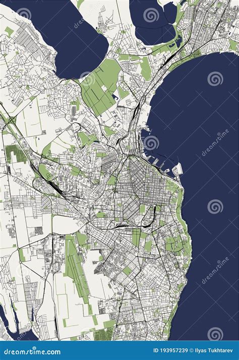 Map of the City of Odessa, Odessa Oblast, Ukraine Stock Vector - Illustration of road, europe ...