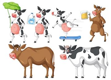 Free Vector | Set of different farm animals in cartoon style