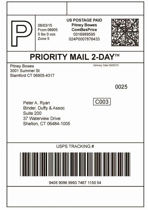 Printable Priority Mail Label