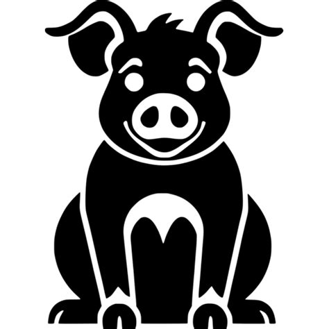 Happy Pig Silhouette SVG - svgcollections.com