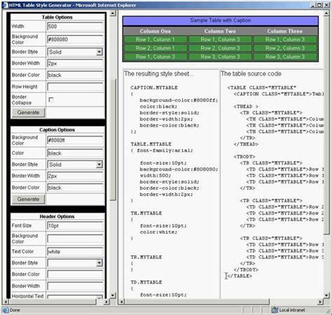 Css Table Generator | Cabinets Matttroy