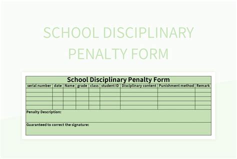 School Disciplinary Penalty Form Excel Template And Google Sheets File For Free Download ...