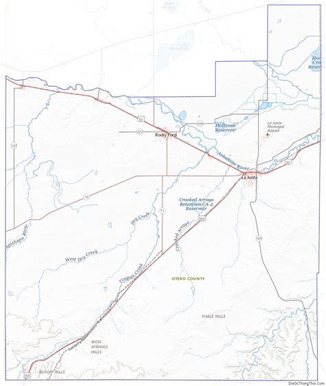 Map of Otero County, Colorado - Thong Thai Real