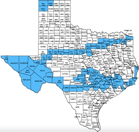 Counties in Texas that I have Visited - Twelve Mile Circle - An Appreciation of Unusual Places