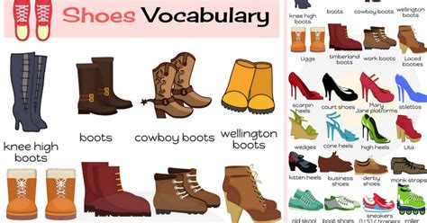 Shoe Names: Shoes Vocabulary Words with Pictures • 7ESL