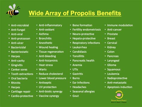 Propolis Benefits Chart* – Propolis Science