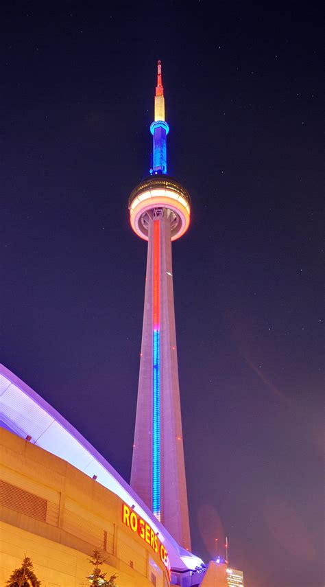 colorful CN Tower - Toronto | Cn tower, Toronto cn tower, Cn tower toronto