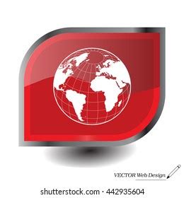 Globe Icon Vector Map Continents World Stock Vector (Royalty Free) 442935604 | Shutterstock