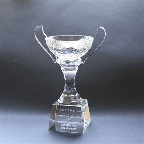 Glass trophy cup ready for personalinsing with 3D laser engraving