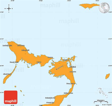 Political Simple Map of Crooked Island