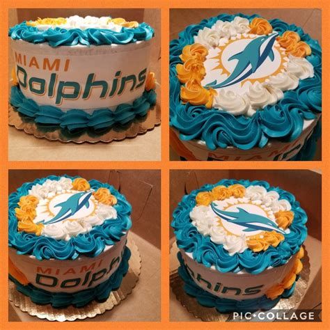 Miami dolphins theme birthday cake!! | Dolphin cakes, Dolphin birthday cakes, Miami dolphins cake