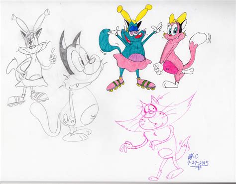 2015-Oggy Monica Olivia and Jack by spongefox on DeviantArt