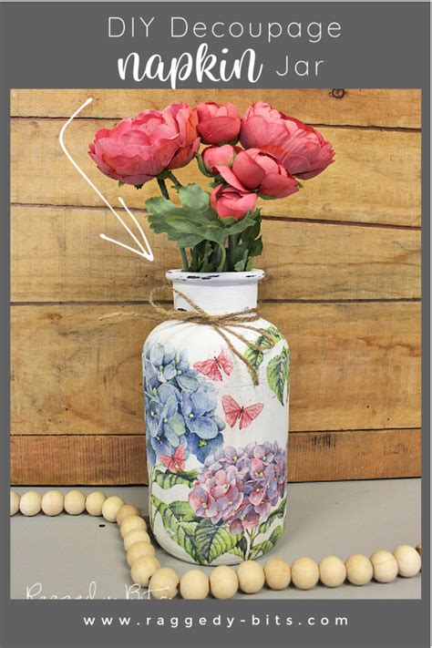 How To Decoupage a Glass Jar - Raggedy Bits