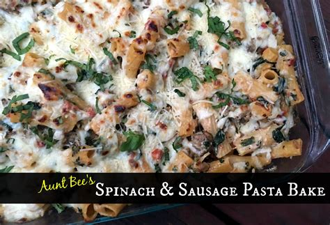 Creamy Spinach Sausage Pasta - Aunt Bee's Recipes